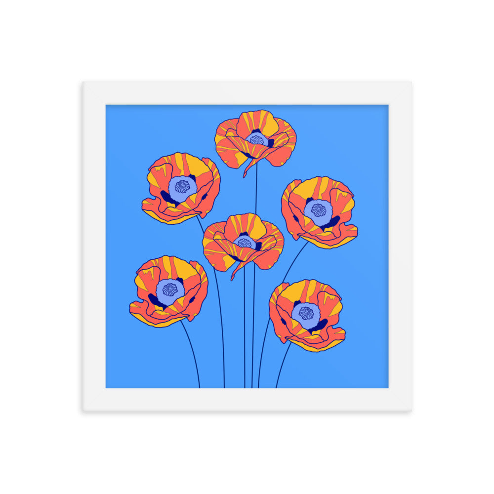 Bouquet of Poppies Framed Art Print, 10' X 10"